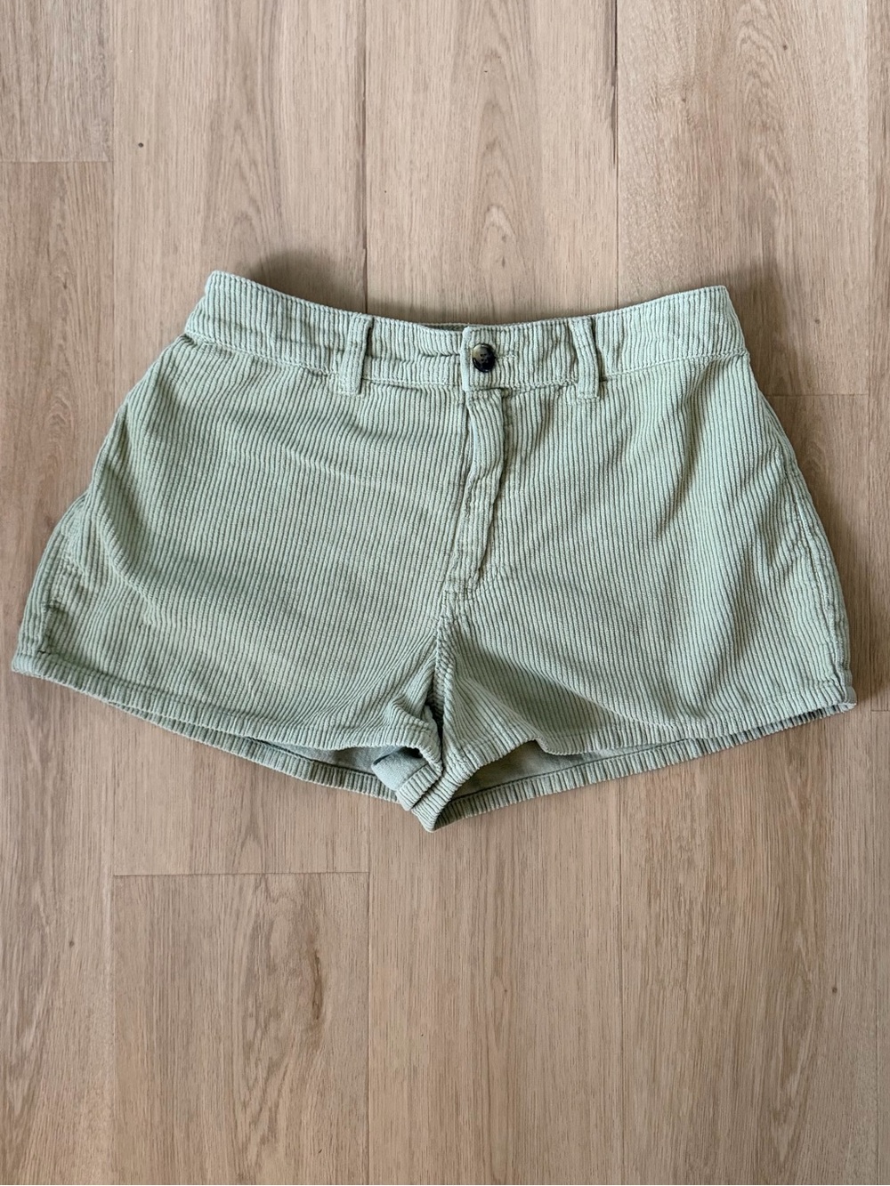 Billabong High Waist Corduroy Shorts in Light Green